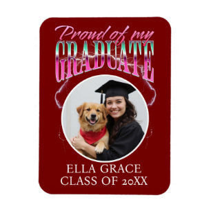 Proud of my Graduate Custom Photo Chrome Lightning Magnet