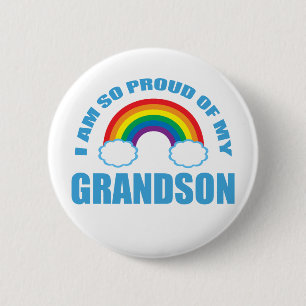 Proud of My Grandson Rainbow Grandparents 2 Inch Round Button