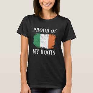 Proud Of My Irish Roots Irish Flag Ireland T-Shirt