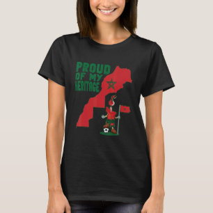 Proud Of My Moroccan Heritage Morocco Flag Map T-Shirt