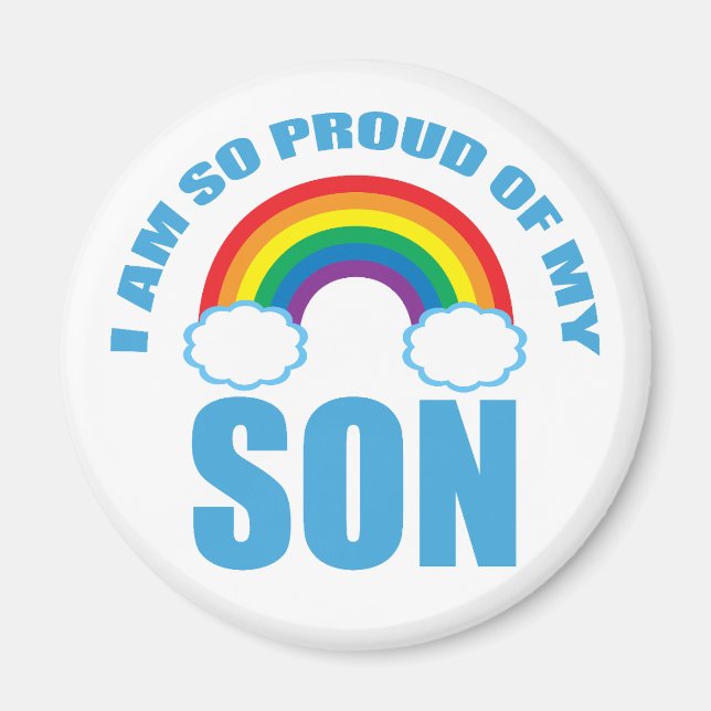 Proud of My Son Rainbow Gay Pride Parent Magnet (Front)
