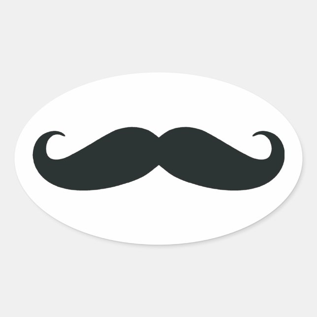Proud of my Stache....Moustache Oval Sticker (Front)
