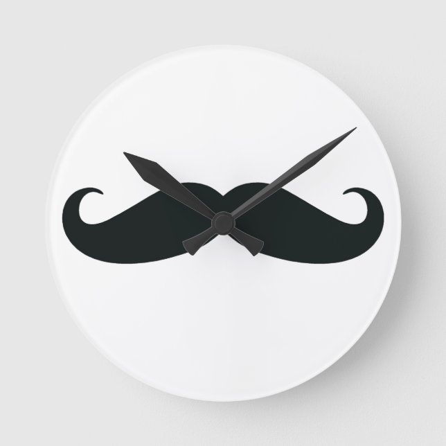 Proud of my Stache....Moustache Round Clock (Front)