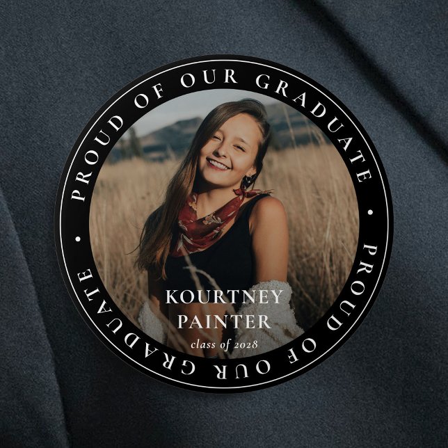 Proud of our Graduate Custom Photo Graduation 3 Inch Round Button (Creator Uploaded)