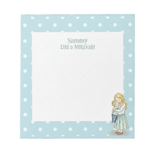 Proud of You! Mom & Son Hug Personalized Mitzvah Notepad