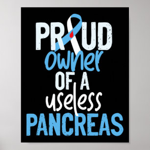 Proud Owner Of A Useless Pancreas Type 1 Diabetes Poster