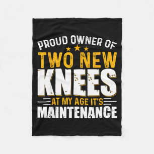 Proud Owner Two New Knees Design Fleece Blanket