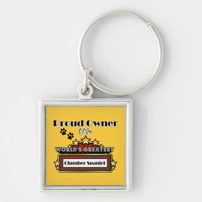 Proud Owner World's Greatest Clumber Spaniel Keychain (Front)