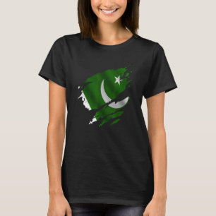 Proud Pakistan Root Torn Ripped Pakista Flag T-Shirt