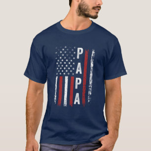 Proud Papa Funny Fathers Day 2025 Dad America T-Shirt