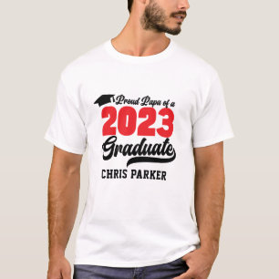 Proud Papa of a 2023 Graduate Red Bold Script T-Shirt