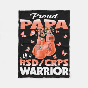 Proud Papa Of A Rsd Crps Warrior Awareness Boxing Fleece Blanket