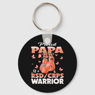 Proud Papa Of A Rsd Crps Warrior Awareness Boxing  Keychain