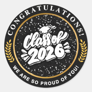 Proud Parent Congratulations Child Graduation 2026 Classic Round Sticker