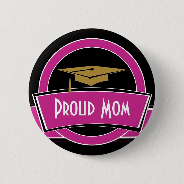 Proud Parent Grad Graduation Button (Front)