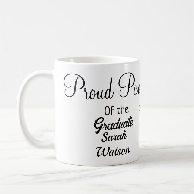 proud parent graduate add photo name class year coffee mug (Left)