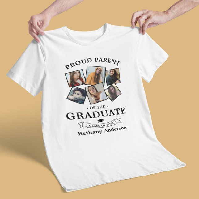 Proud Parent Graduation Photo Collage T-Shirt (Creator Uploaded)