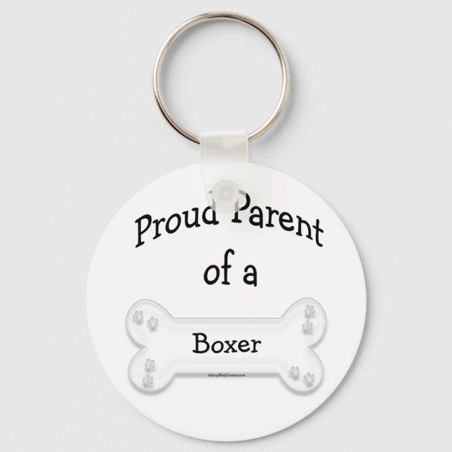 Proud Parent of a Boxer Keychain (Front)