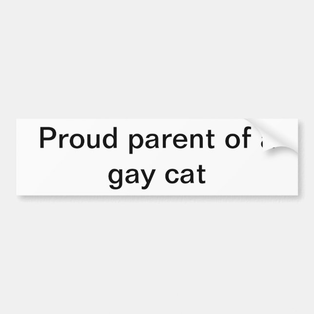 Proud parent of a gay cat bumper sticker (Front)