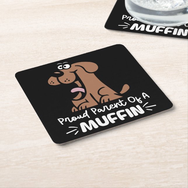Proud Parent of a Muffin Baking Designs For Pastry Square Paper Coaster (Angled)