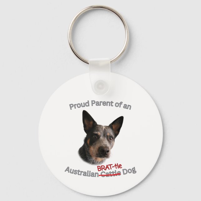 Proud Parent of Australian Brattle Dog Strike Keychain (Front)