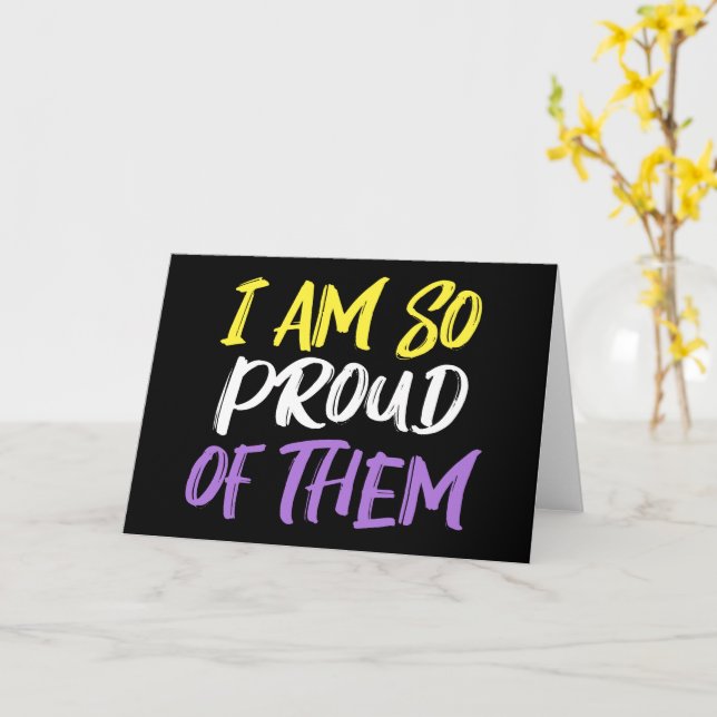 Proud Parent of Nonbinary Child Mom or Dad Card (Yellow Flower)