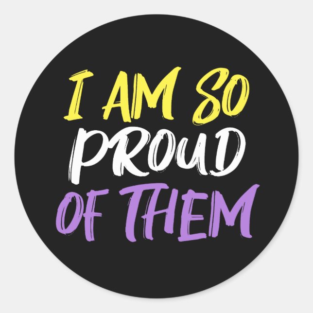 Proud Parent of Nonbinary Child Mom or Dad Classic Round Sticker (Front)