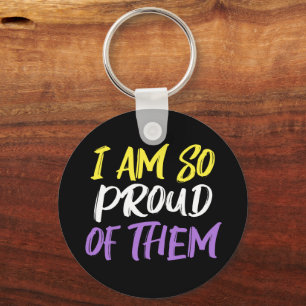 Proud Parent of Nonbinary Child Mom or Dad Keychain