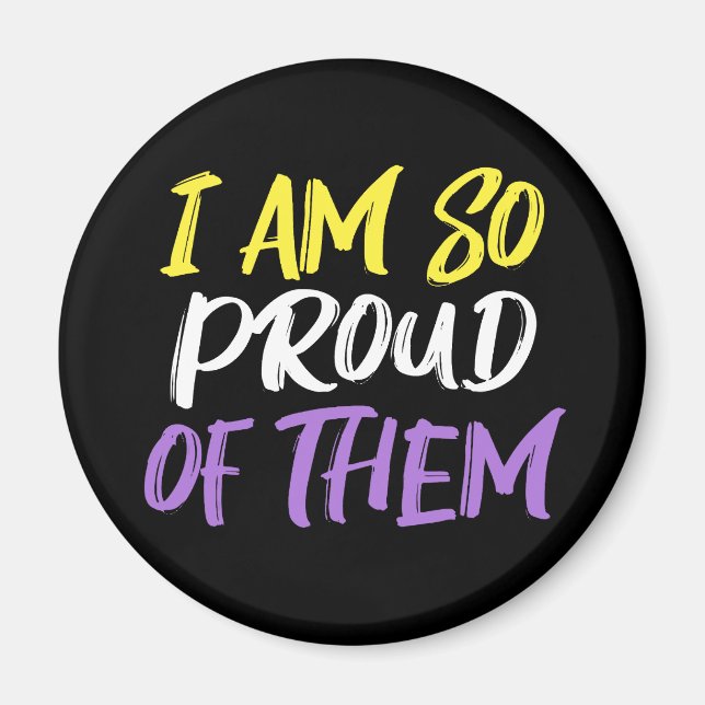 Proud Parent of Nonbinary Child Mom or Dad Magnet (Front)