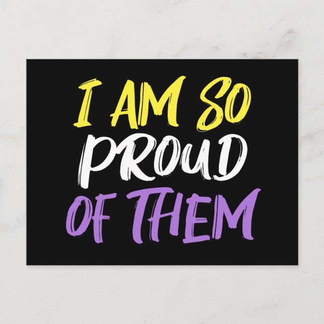 Proud Parent of Nonbinary Child Mom or Dad Postcard (Front)