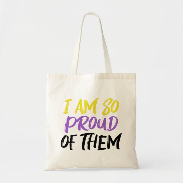 Proud Parent of Nonbinary Child Mom or Dad Tote Bag (Front)