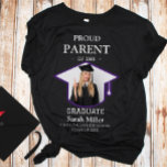 Proud Parent of the Graduate With a Photo & Name T-Shirt<br><div class="desc">Celebrate your graduate’s big achievement with this custom graduation shirt for proud parents! Designed to showcase your pride in style, this shirt features a personalized photo, the graduate’s name, and school. It’s the perfect outfit for graduation ceremonies, parties, and photo ops. Whether you're a proud mom, dad, or grandparent, this...</div>