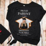 Proud Parent of the Graduate With a Photo & Name T-Shirt<br><div class="desc">Celebrate your graduate’s big achievement with this custom graduation shirt for proud parents! Designed to showcase your pride in style, this shirt features a personalized photo, the graduate’s name, and school. It’s the perfect outfit for graduation ceremonies, parties, and photo ops. Whether you're a proud mom, dad, or grandparent, this...</div>