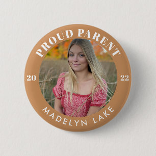 Proud Parent Photo 2022 Graduation 2 Inch Round Button