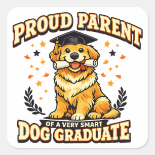 Proud Parent Smart Dog Graduate Funny Sticker