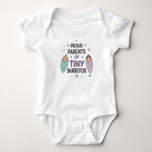 Proud Parents of Tiny Burritos Art Baby Bodysuit