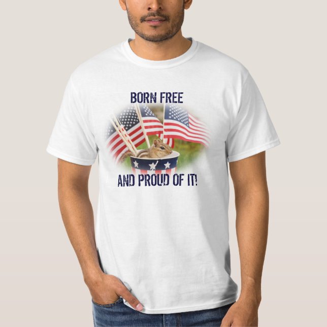 Proud Patriotic Chipmunk Chipmunk T-Shirt (Front)