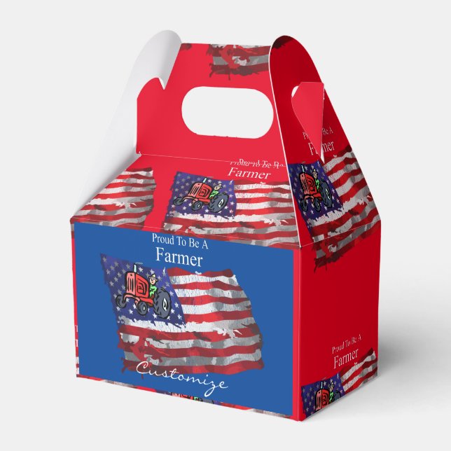 Proud Patriotic Farmer Flag Thunder_Cove  Favor Box (Front Side)