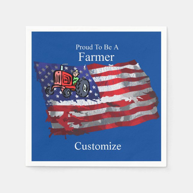 Proud Patriotic Farmer Flag Thunder_Cove Napkin (Front)