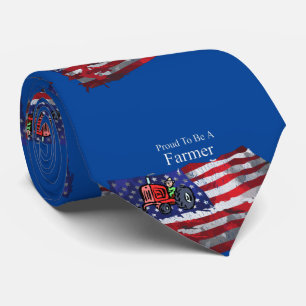 Proud Patriotic Farmer Flag Thunder_Cove Tie