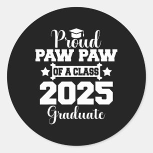 Proud Paw Paw Of Senior Cl Of 2025 Graduate Matchi Classic Round Sticker