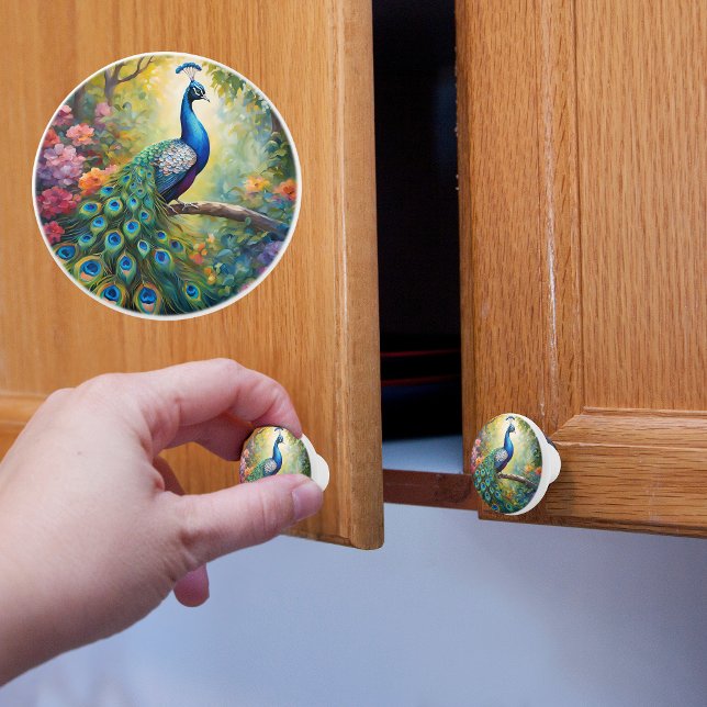 Proud Peacock Ceramic Knob (Creator Uploaded)