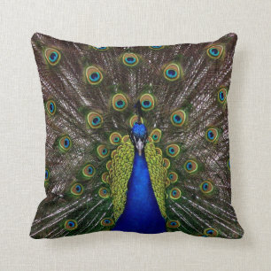 Proud Peacock throw pillow