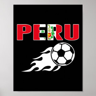 Proud Peru Soccer Fans Jersey Peruvian Flag Footby Poster
