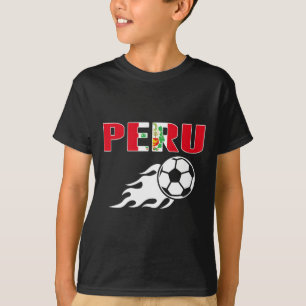 Proud Peru Soccer Fans Jersey Peruvian Flag Footll T-Shirt