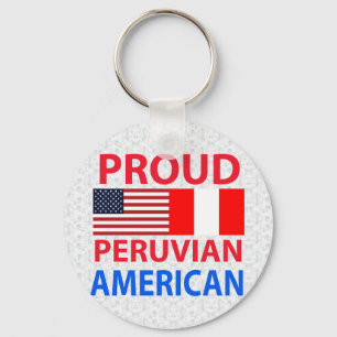 Proud Peruvian American Keychain