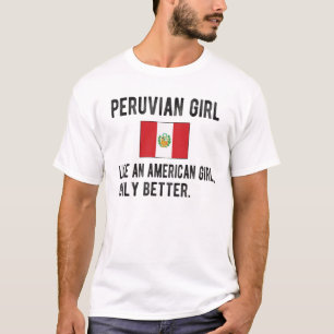 Proud Peruvian Girl Peru Flag Peruvian Roots T-Shirt