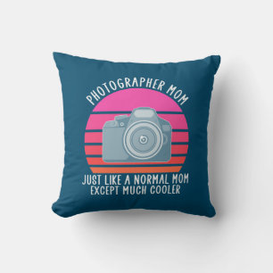 Proud Photographer Mom Throw Pillow