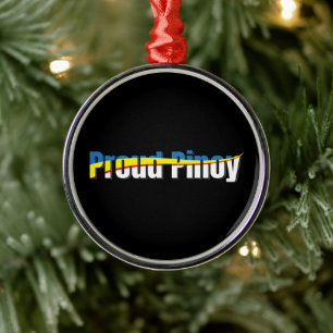 Proud Pinoy - Philippines Flag Tagalog Metal Ornament
