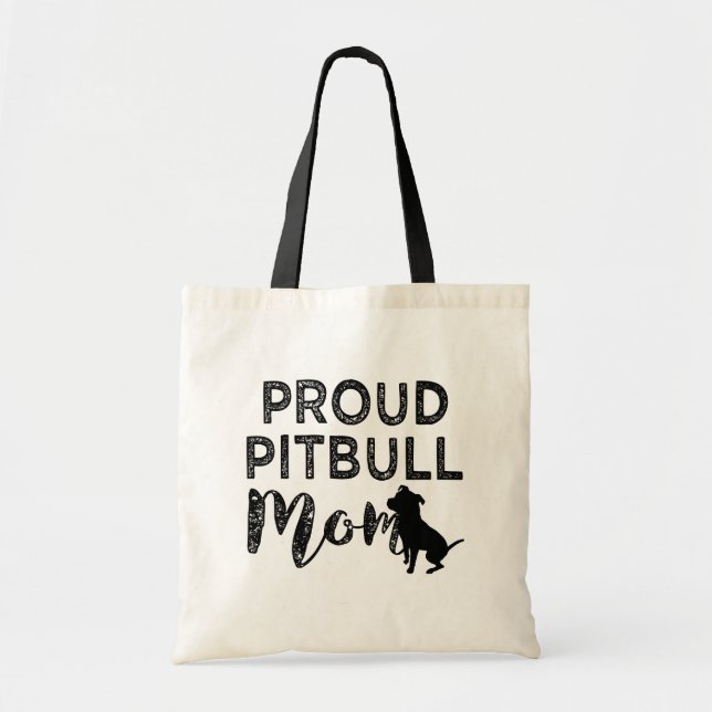 Proud Pit bull Mom tote bag (Front)